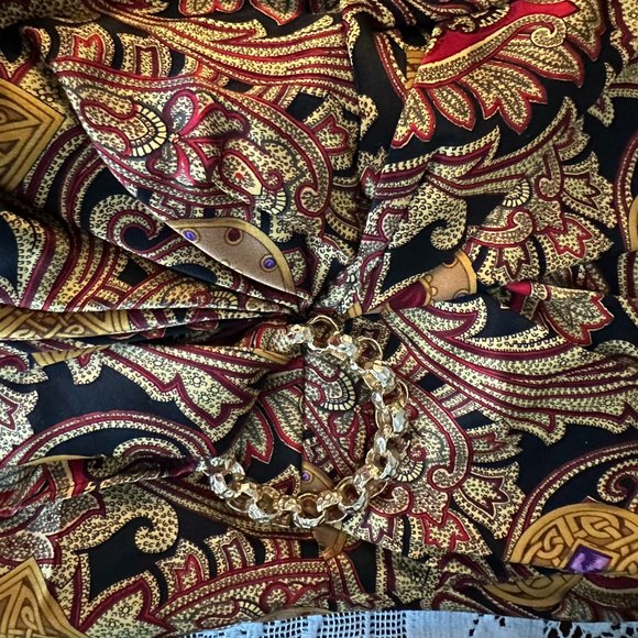 Vintage Richard Warren Faux Wrap Silk Dress, Size 4 - Picture 4 of 5